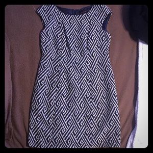 Black & Ivory Print Dress